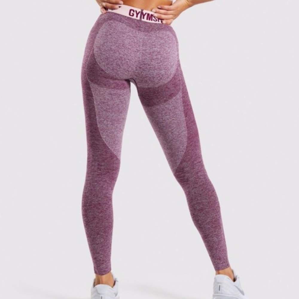 NWT Gymshark Flex Leggings Dark Ruby/Blush Nude - Picture 1 of 4